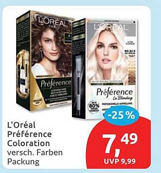 L'Oréal Préférence Coloration versch. Farben Packung