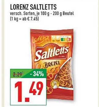 LORENZ SALTLETTS versch. Sorten, je 100 g - 200 g Beutel (1 kg = ab € 7.45)