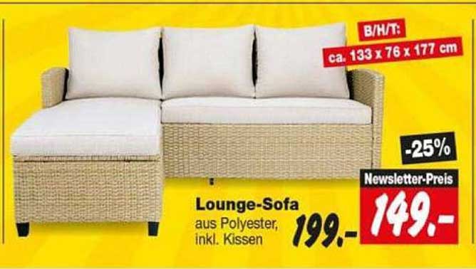 Lounge-Sofa aus Polyester, inkl. Kissen