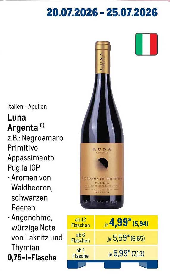 Luna Argenta z.B. Negroamaro Primitivo Appassimento Puglia IGP