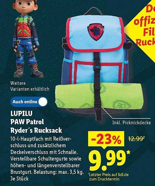 LUPILU PAW Patrol Ryder´s Rucksack