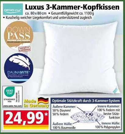 Luxus 3-Kammer-Kopfkissen