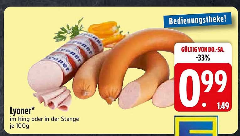 Lyoner* im Ring oder in der Stange je 100g