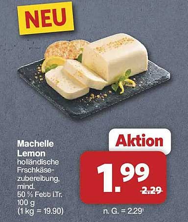 Machelle Lemon holländische Frischkäsezubereitung, mind. 50 % Fett i.Tr., 100 g (1 kg = 19.90)