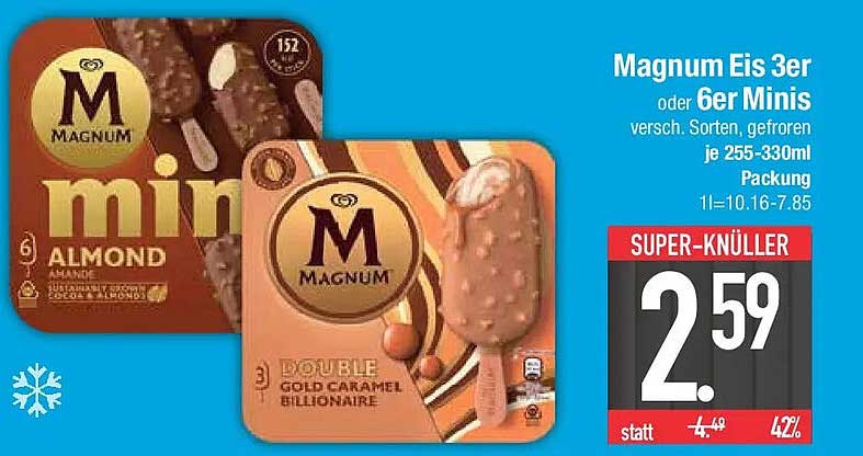 Magnum Eis 3er oder 6er Minis
