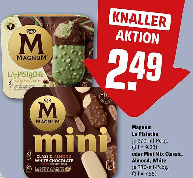 Magnum La Pistache oder Mini Mix Classic, Almond, White