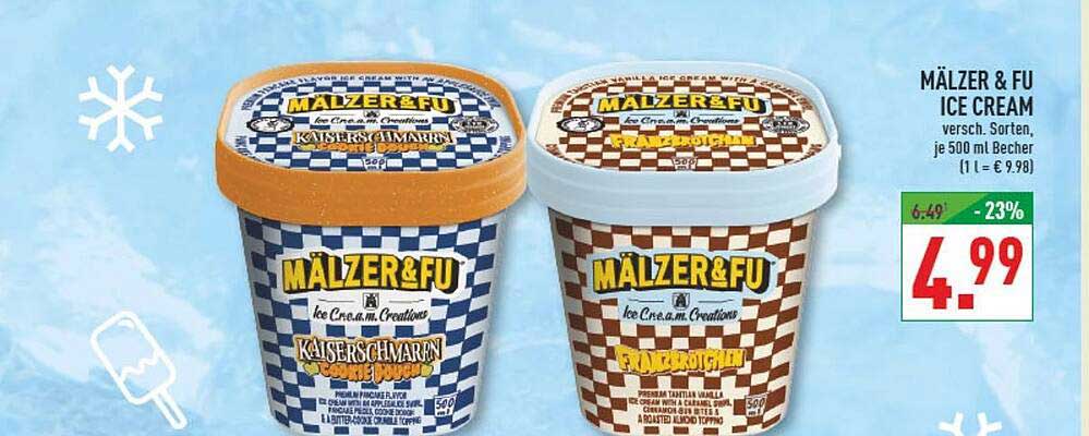 MÄLZER & FU ICE CREAM versch. Sorten, je 500 ml Becher
