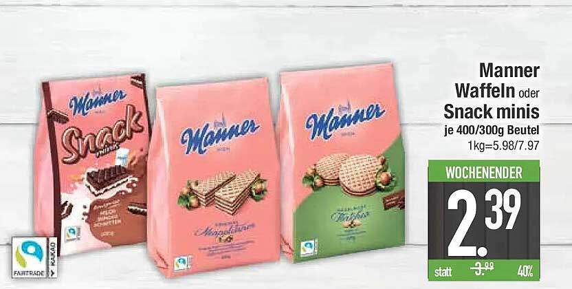 Manner Waffeln oder Snack minnis