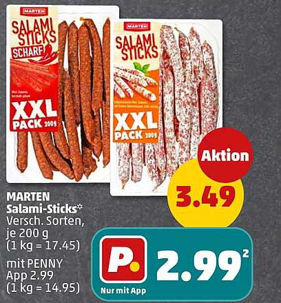 MARTEN Salami-Sticks* Versch. Sorten, je 200 g