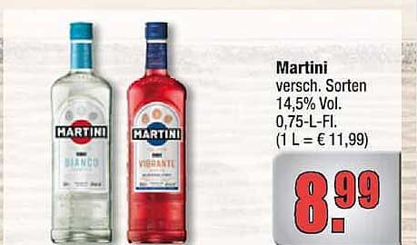 Martini versch. Sorten 14,5% Vol. 0,75-L-FL. (1 L = € 11,99)