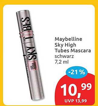 Maybelline Sky High Tubes Mascara schwarz, 7,2 ml