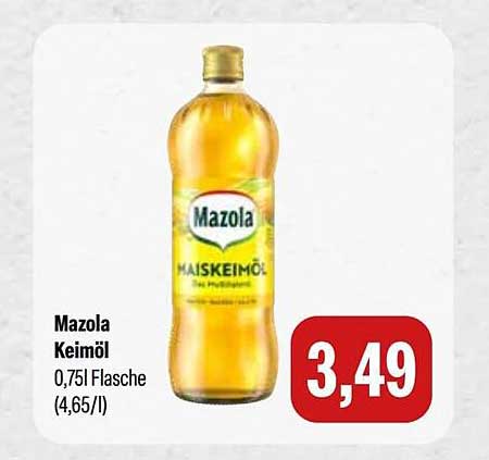 Mazola Keimöl 0,75l Flasche (4,65/l)