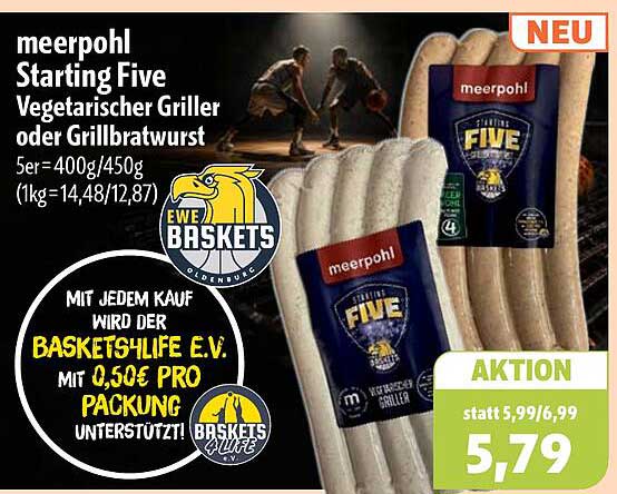meerpohl Starting Five Vegetarischer Griller oder Grillbratwurst