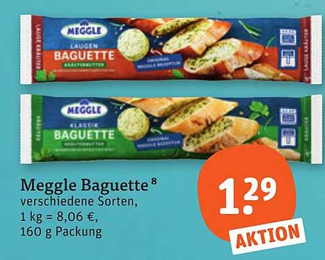 Meggle Baguette verschiedene Sorten, 160 g Packung