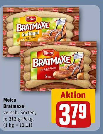 Meica Bratmaxe versch. Sorten, je 313-g-Packg. (1 kg = 12.11)