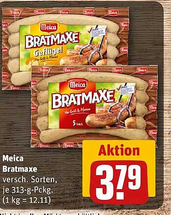 Meica Bratmaxe versch. Sorten, je 313-g-Pckg. (1 kg = 12.11)