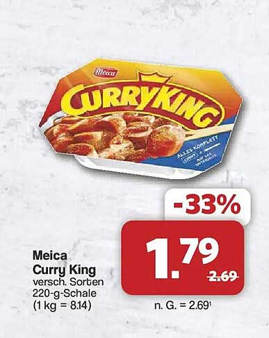 Meica Curry King versch. Sorten 220-g-Schale (1 kg = 8.14)