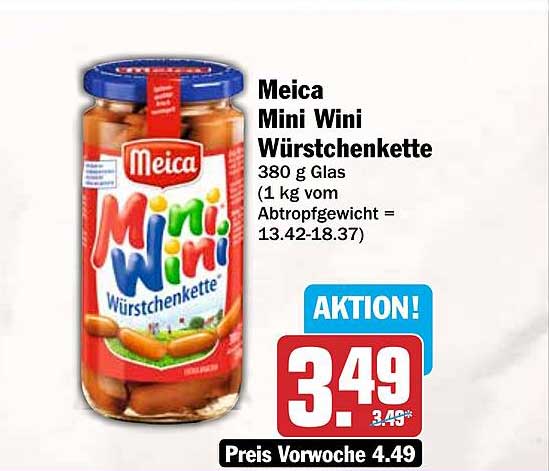 Meica Mini Mini Würstchenkette 380 g Glas