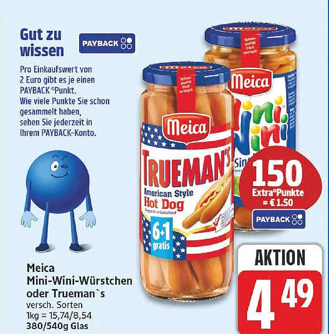 Meica Mini-Wini-Würstchen oder Trueman’s, versch. Sorten, 380/540g Glas