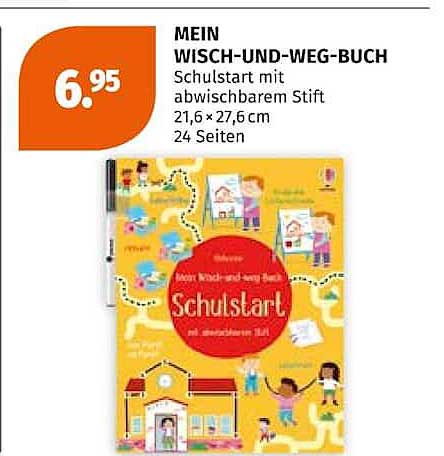 MEIN WISCH-UND-WEG-BUCH Schulstart mit abwischbarem Stift 21,6 × 27,6 cm 24 Seiten