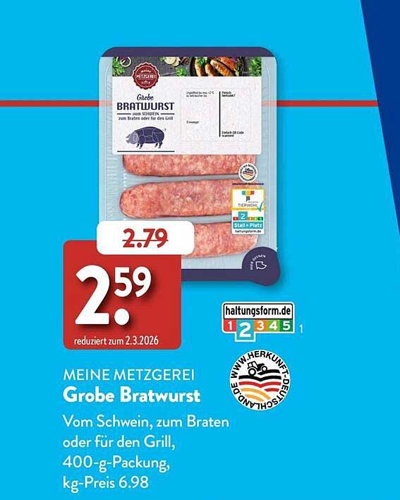 MEINE METZGEREI Grobe Bratwurst