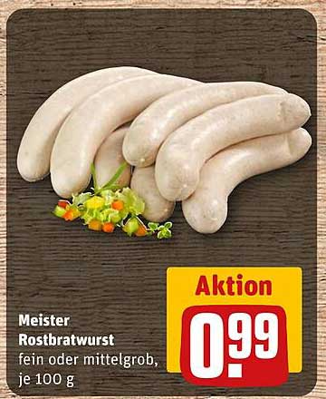 Meister Rostbratwurst fein oder mittelgrob, je 100 g