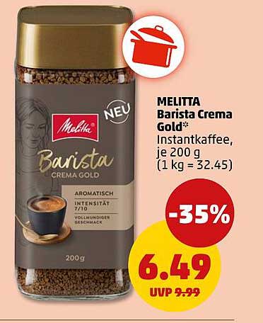 MELITTA Barista Crema Gold* Instantkaffee, je 200 g (1 kg = 32.45)