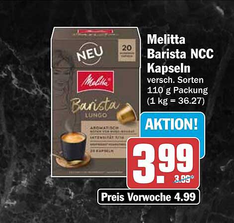 Melitta Barista NCC Kapseln versch. Sorten 110 g Packung (1 kg = 36.27)