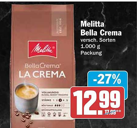 Melitta Bella Crema versch. Sorten 1.000 g Packung