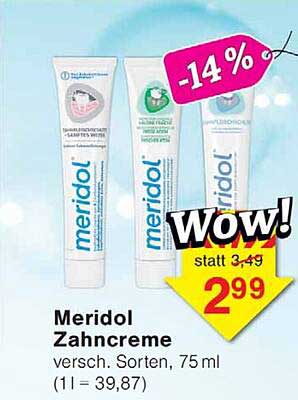 Meridol Zahncreme versch. Sorten, 75 ml (1 l = 39,87)