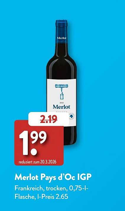 Merlot Pays d’Oc IGP