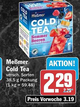 Meßmer Cold Tea versch. Sorten 38,5 g Packung (1 kg = 59.48)