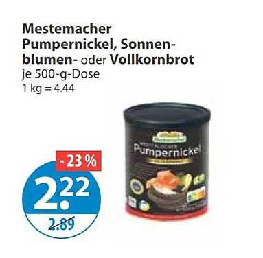 Mestemacher Pumpernickel, Sonnenblumen- oder Vollkornbrot