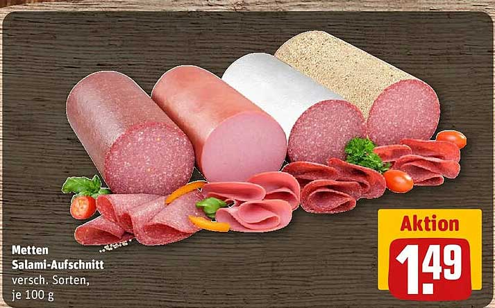 Metten Salami-Aufschnitt versch. Sorten, je 100 g