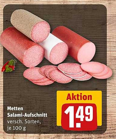 Metten Salami-Aufschnitt versch. Sorten, je 100 g