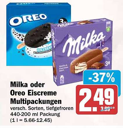 Milka oder Oreo Eisscreme Multipackungen