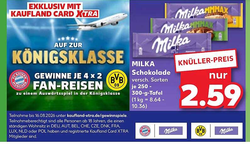 MILKA Schokolade versch. Sorten je 250 - 300-g-Tafel (1 kg = 8.64 – 10.36)