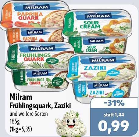Milram Frühlingsquark, Zaziki und weitere Sorten 185g