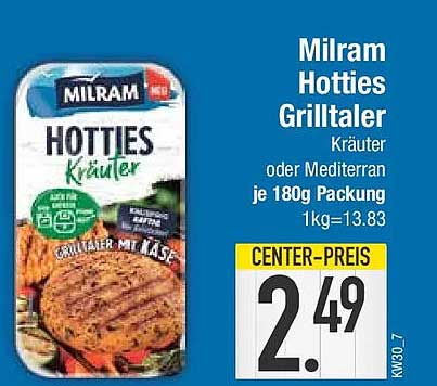 Milram Hotties Grilltaler Kräuter oder Mediterran je 180g Packung