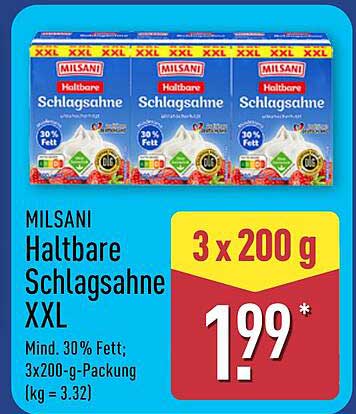 MILSANI Haltbare Schlagsahne XXL