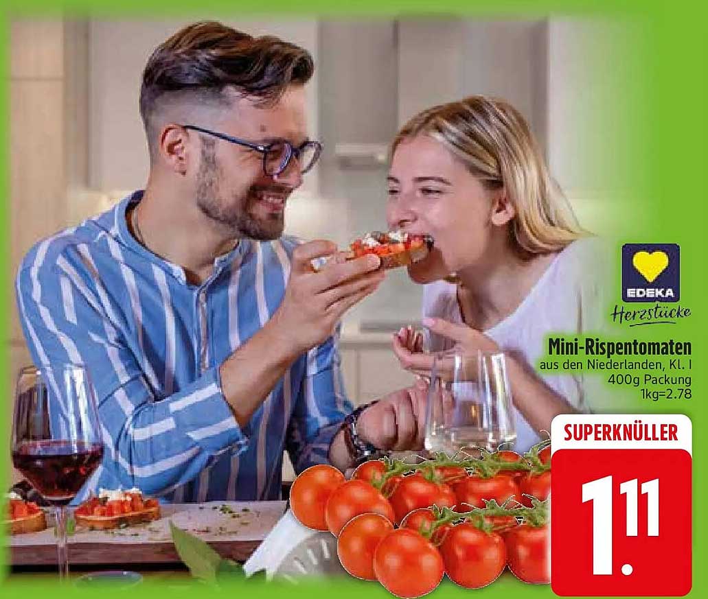 Mini-Rispentomaten aus den Niederlanden, Kl. I 400g Packung 1kg=2.78