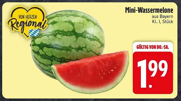 Mini-Wassermelone aus Bayern Kl. I, Stück