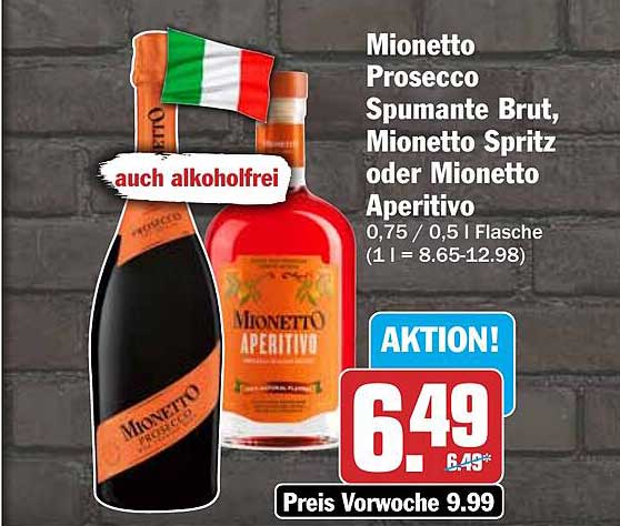 Mionetto Prosecco Spumante Brut, Mionetto Spritz oder Mionetto Aperitivo
