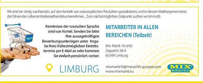 MITARBEITER IN ALLEN BEREICHEN (Teilzeit)