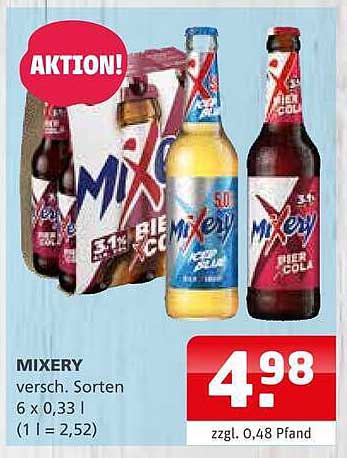 MIXERY versch. Sorten 6 x 0,33 l (1 l = 2,52)