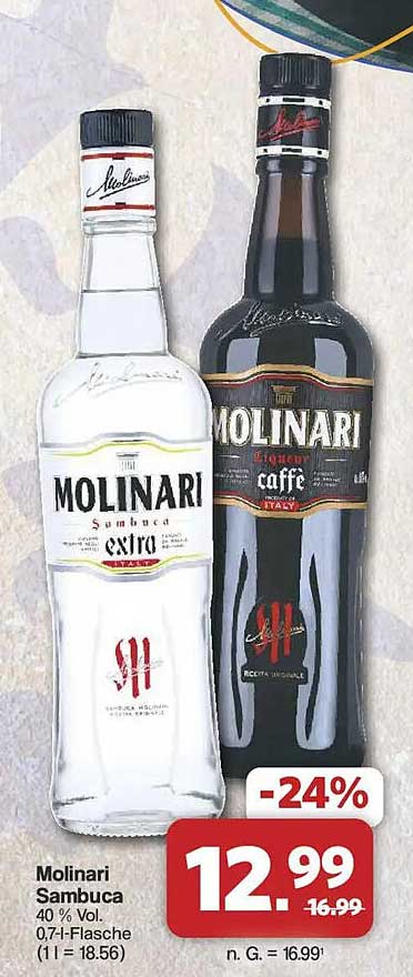Molinari Sambuca 40 % Vol. 0,7-l-Flasche