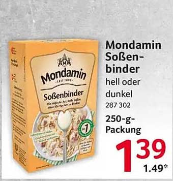 Mondamin Soßenbinder hell oder dunkel 287 302 250-g-Packung