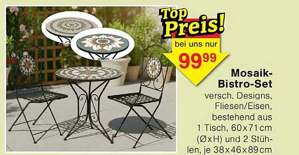 Mosaik-Bistro-Set