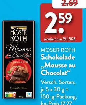 MOSER ROTH Schokolade „Mousse au Chocolat“