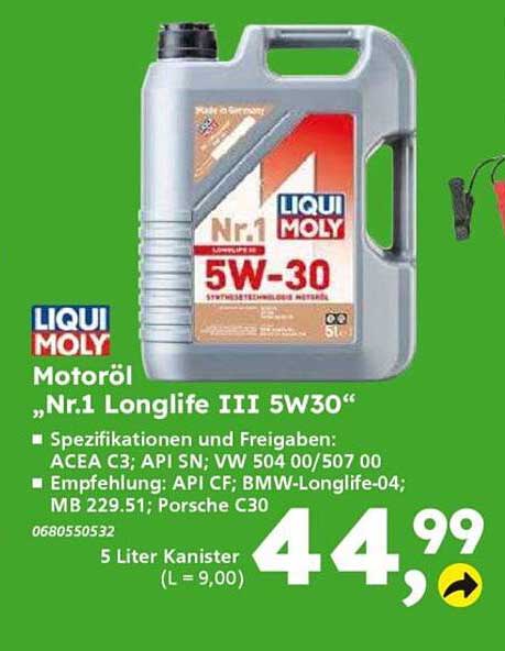 Motoröl „Nr.1 Longlife III 5W30“